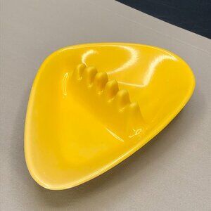 Vintage ANHOLT USA Ashtray: Yellow Atomic Boomerang Melamine Dish - MCM Decor
